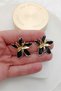 Black Spiral Star Gold Women's Earrings