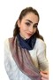 وشاح منقوش مقاس 65*65 باللون الأزرق - 6