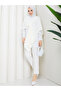 Women's Ecru Front Detailed Poncho Cardigan - 4