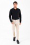 Men's 100% Cotton Slim Fit Chino Pants Cream - 4200 - 2