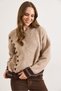 Women's Milk Coffee Knitted Detailed Soft Textured Knitwear Sweater Kzk-19001164 - 5