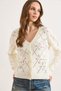 Women's White Embroidered Short Knit Cardigan Hrk-19000474 - 3