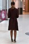Brown Color Ribbed Dress - 5