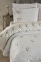 Pinkrose Embroidered Chenille 7 Piece Bridal Set Cream - 7