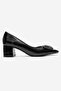 Velora Black Printed Buckle Women's Thick Heeled Shoes - 4