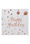 Foil Happy Birthday Napkin - White Background Rose Gold Print - 5