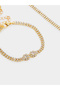 Gold Rhinestone Necklace with Ring and Bracelet Set - 4