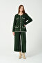 Hatunatila Crochet Knitted Knitwear Double Set with Pockets 3052 Emerald Green - 4