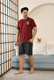 100% Cotton Short-Sleeve Pocketed Men's Shorts Pajama Set 2015 - 2