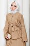طقم مزدوج بنقش حلقي بيج HM2881 - 2