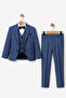 Boy's Slim Fit Textured Striped Classic Suit Ak197-198 - 5