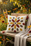 Bohemian Damla Punch Embroidered Decorative Throw Pillow Cover 42X42 cm Cotton Panama Linen - 4
