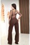 D92 Brown Straight Fit Wide Leg Pants - 4