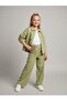 Girl's Striped Detailed Buttoned Design Jacket - 4