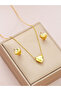 Heart Pendant Necklace and Earrings Set - 2