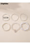 Set of 6 - Butterfly Pendant Faux Pearl Bracelets - 6