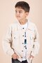 Boy's 3-Piece Set with Cream Buttoned Pocket Shirt and Jean Trousers 23635 - 3