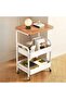 3-Tier Storage Cart with Tabletop,Portable Wheels, Easy Assembly, Space-Saving Design