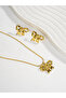 Women's Metal Bow Design Earrings Set - 4