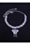 Women Silver Heart Rhinestone Anklet and Bracelet Set - 3