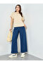 Beige V Neck T-Shirt with Turn-Up Sleeves - 2
