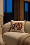 Bohemian Ethnic Elephant Patterned Punch Embroidered Tasseled Decorative Throw Pillow Cover 42X42 cm Cotton Panama Linen - 6