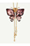Butterfly Shaped Pendant Long Necklace - 7