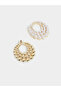 Women Gold Faux Pearl Statement Earrings - 3