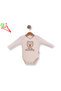 Cotton Crew Neck Baby Bodysuit with Snap Fasteners on the Shoulder and Bottom - 3