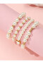 Set of 4 - Faux Pearl Beaded Bracelet - 3