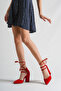 New Drawstring Red Suede High Heel Shoes