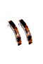 Turtle Patterned 6 cm Acetate Automatic Hair Clip 2 Pieces - 3
