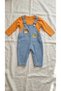 Baby Striped Salopet Gardener Overalls and Long Sleeve Bodysuit 2-Piece Set