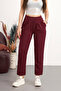 Women's High-Waisted Stretch Fabric Slim-Leg Trousers