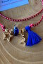 2-Pack of Dark Blue Tasseled Gold Object Marteniçka Lucky Bracelets - 2