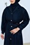 Women's Buttoned Belt Detailed Denim Dress - 8