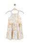 Girl's Patterned Strappy Linen Dress - 5