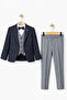 Boys Slim Fit Textured Striped Sports Suit Ak195-196 - 5