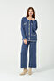 Hatunatila Crochet Knitted Knitwear Double Set with Pockets 3052 Navy Blue