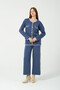 Hatunatila Crochet Knitted Knitwear Double Set with Pockets 3052 Navy Blue - 4