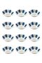 Blue and White Classic Melamine Coffee Shop Style Tea Plate, Long-Lasting and Suitable for Daily Use, 6/12 Pieces