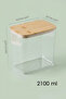 2-Piece 2100 ml Extra Large Volume – Functional Rectangular Design Bamboo Lid Legume Storage Container - 6