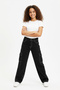 Girl's High Waist-Cargo Pocket-Wide Leg Jean Pants 12-16 Years 12522 - 4