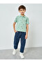 Boys Green Printed Polo T-Shirt - 2