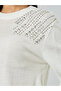 White Regular Fit Embellished Sweater - 4