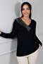 Women's Lycra Strawberry Blouse with Mesh Collar and Glitter Detail - 3