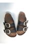 Black Luxury Suede Double Buckle 5-Point Slippers - 2