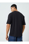 Men Oversized Black Crew Neck T-Shirt - 5