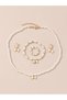 Set of 4 - Bow Pendant Faux Pearl Necklace, Bracelet, Earrings and Ring - 4