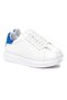 V-Harmony Men's Blue Suede White Sneaker with Heel Strip Detail - 2